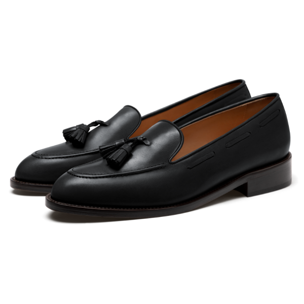 Black Tassel Loafers -