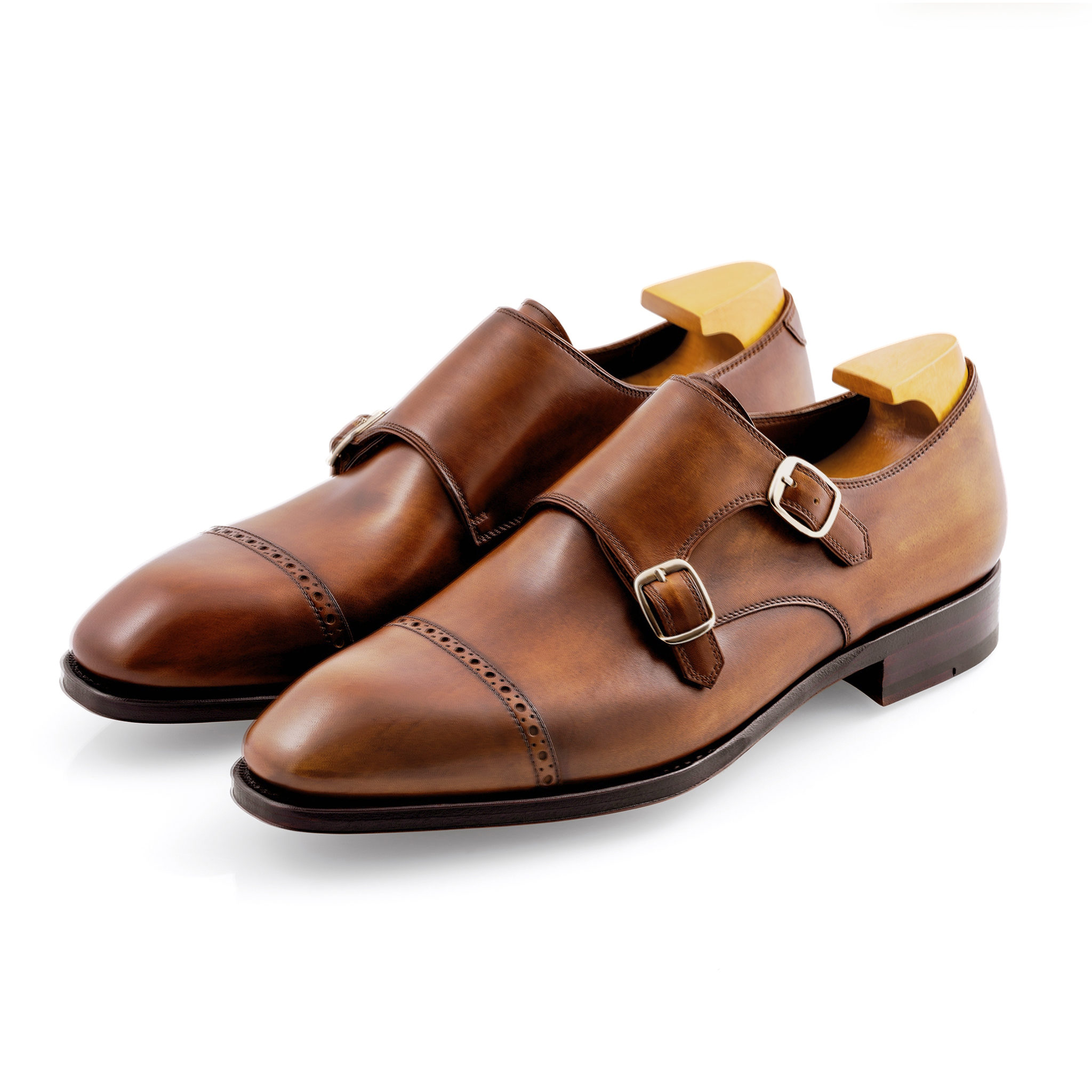 Brown Antique Double Monk Strap – www.koblur.com