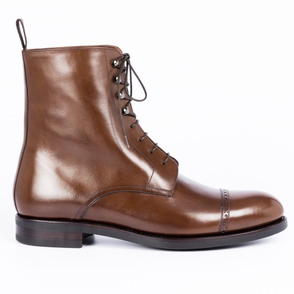 Brown lace up boot side