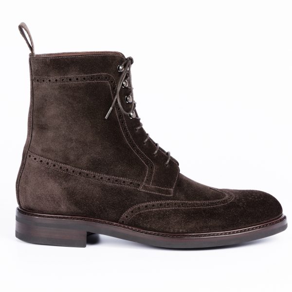 Brown suede boot side