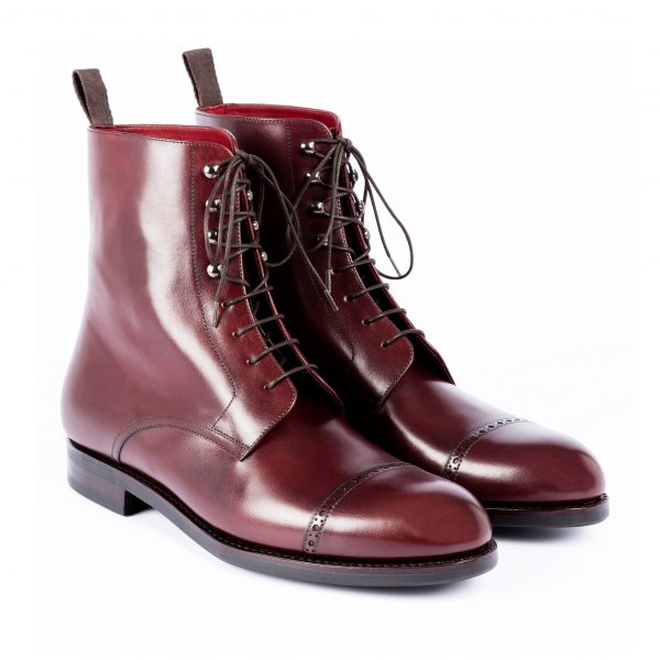 Burgundy Lace Up Boot - Image 3
