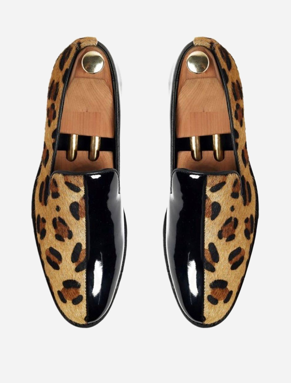 Black Patent and Leopard Print Loafers – 
