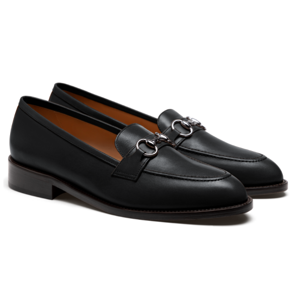 Black Horsebit Buckle Loafer