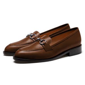 Brown Horsebit Buckle Loafer -