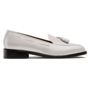 white tassel loafers